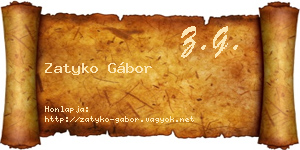 Zatyko Gábor névjegykártya