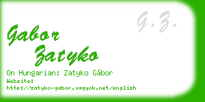 gabor zatyko business card