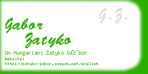 gabor zatyko business card